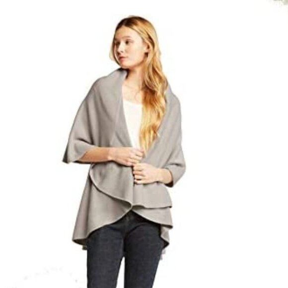 LOOK by M Black Soft Open Front Basic Shawl Vest - Picture 11 of 11